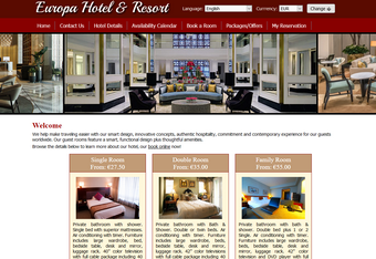 Hotel reservation portal for online booking